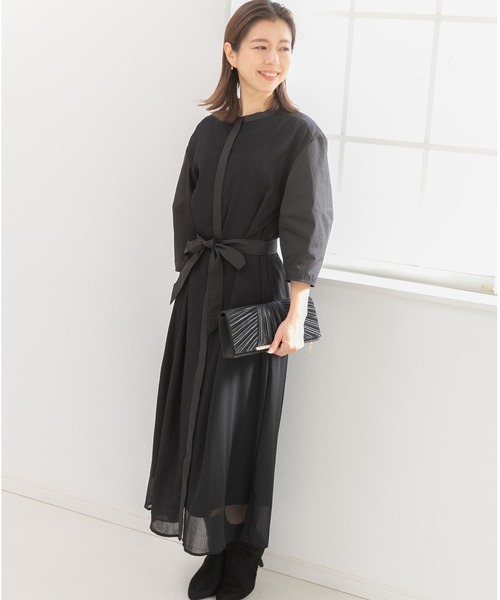 「PREFERIR」 半袖ワンピース MEDIUM ネイビー レディース_画像7