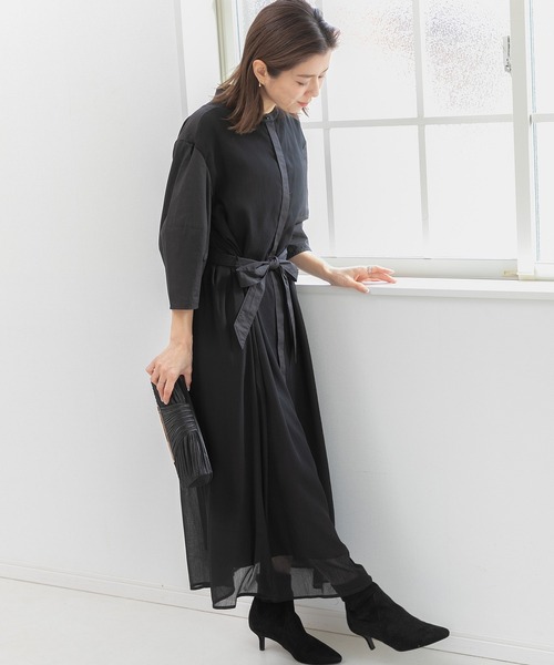 「PREFERIR」 半袖ワンピース MEDIUM ネイビー レディース_画像8