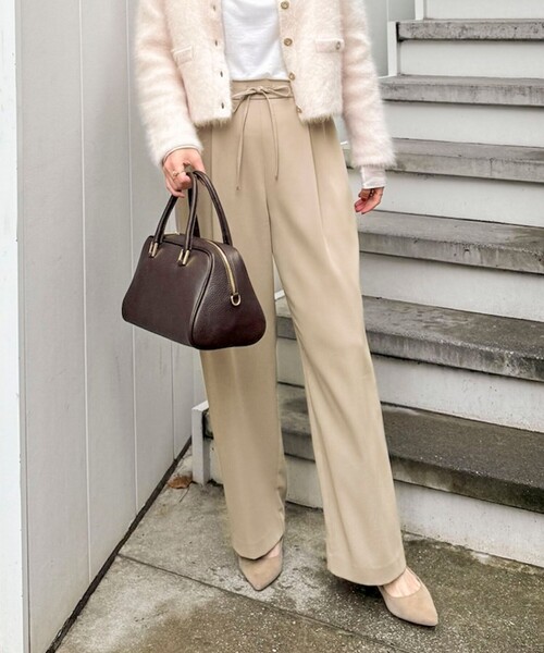 「NOLLEY'S Sophi」 イージーパンツ 34 ベージュ レディース_画像2