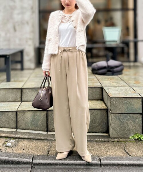 「NOLLEY'S Sophi」 イージーパンツ 34 ベージュ レディース_画像3