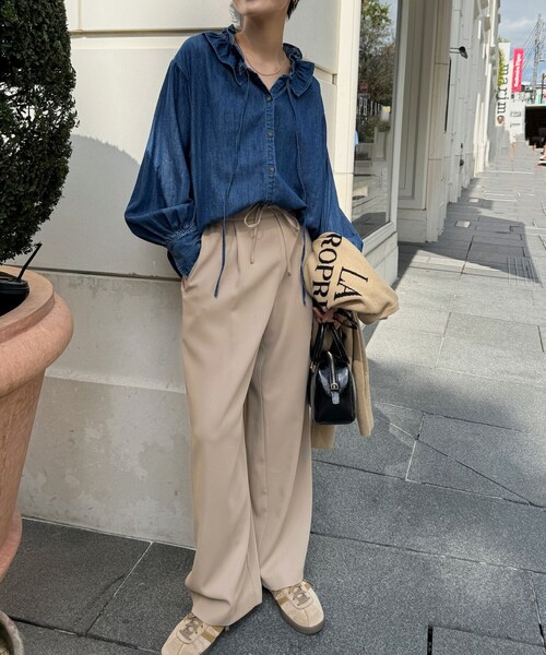 「NOLLEY'S Sophi」 イージーパンツ 34 ベージュ レディース_画像7