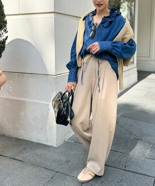 「NOLLEY'S Sophi」 イージーパンツ 34 ベージュ レディース_画像8