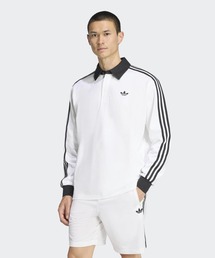 adidas（アディダス） ポロシャツ スリーストライプス ラグビー 長袖