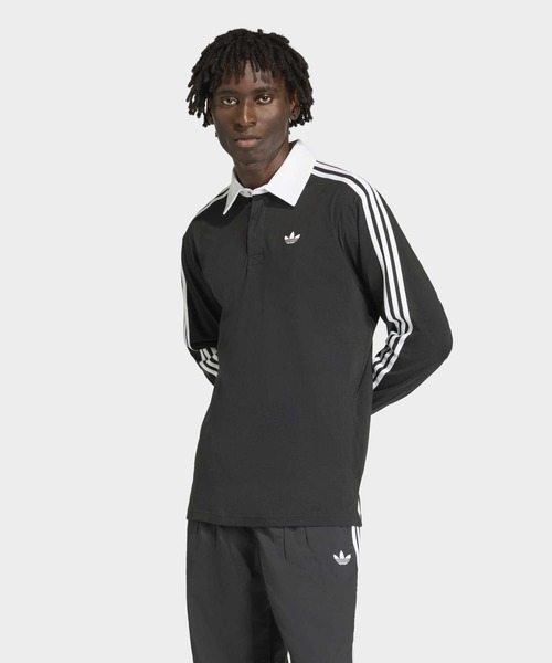adidas（アディダス） ポロシャツ スリーストライプス ラグビー 長袖