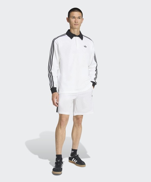 adidas（アディダス） ポロシャツ スリーストライプス ラグビー 長袖