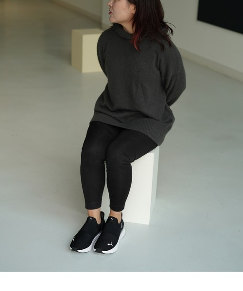 「Alexander McQUEEN PUMA」 ローカットスニーカー 25.0cm ブラック×ホワイト レディース_画像6