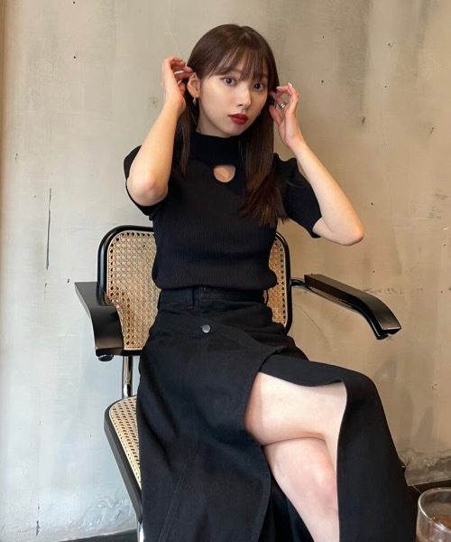 「LEANN MOMENT」 スカート MEDIUM ブラック レディース_画像3