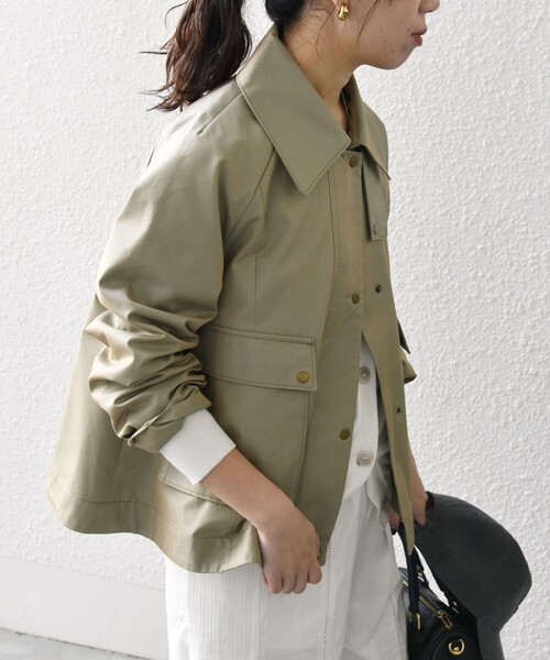 SHIPS any コート アウター any:「手洗い可能」シャンブレー Aライン