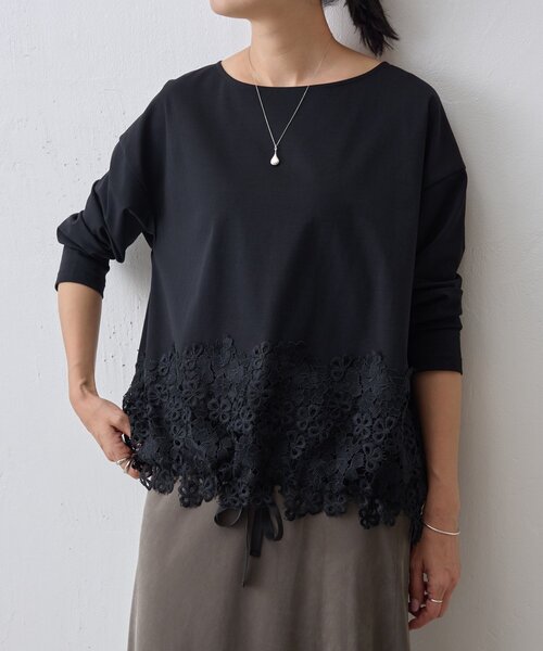BEARDSLEY（ビアズリー） tシャツ 裾レースカットソー レディース