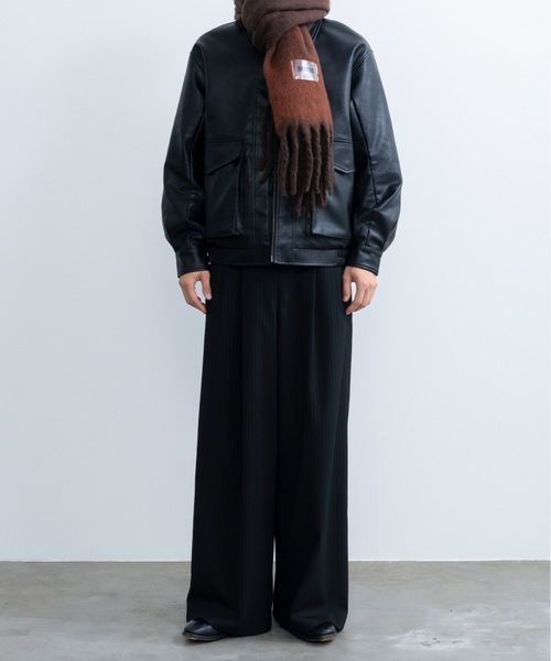 「SINSS」 レザージャケット LARGE ブラック メンズ_画像4