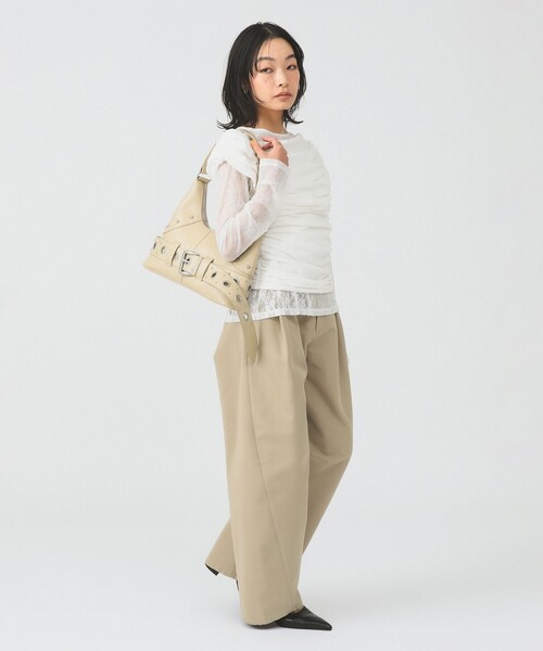 Ray BEAMS（レイ ビームス） ワイドパンツ チノパン 2タック カーブ