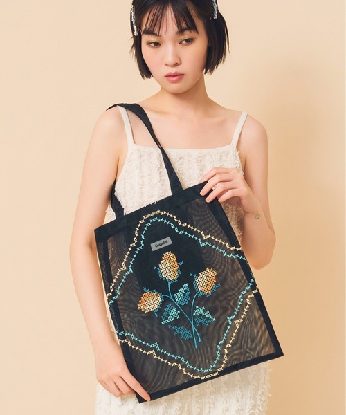 Casselini（キャセリーニ） トートバッグ チュール刺繍トート