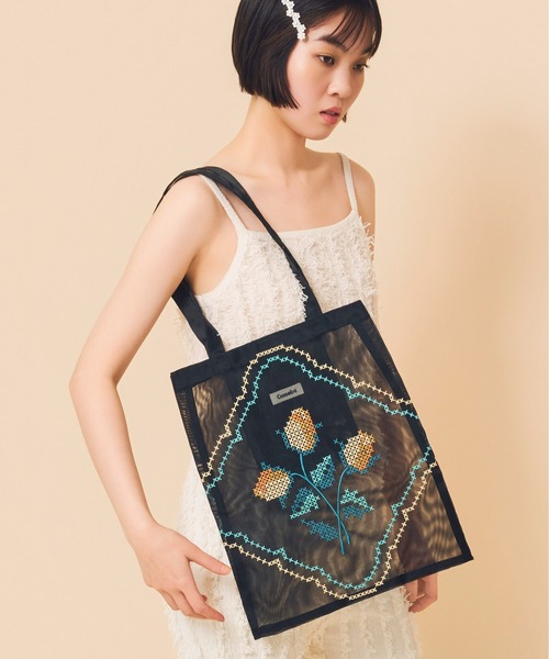 Casselini（キャセリーニ） トートバッグ チュール刺繍トート