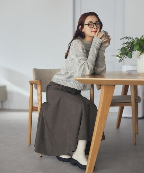 「mysty woman」 長袖ニット FREE ライトベージュ レディース_画像3