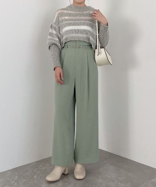 「mysty woman」 長袖ニット FREE ライトベージュ レディース_画像4