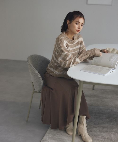 「mysty woman」 長袖ニット FREE ライトベージュ レディース_画像8