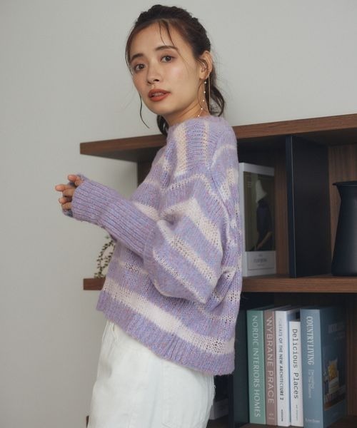 「mysty woman」 長袖ニット FREE ライトベージュ レディース_画像9