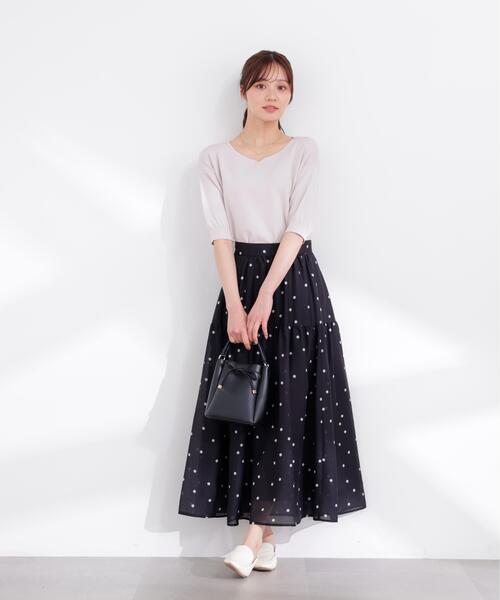 スカート 「加藤栞さん着用」ドットプリントティアードスカート / 1216120402の画像