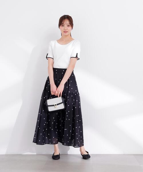 スカート 「加藤栞さん着用」ドットプリントティアードスカート / 1216120402の画像