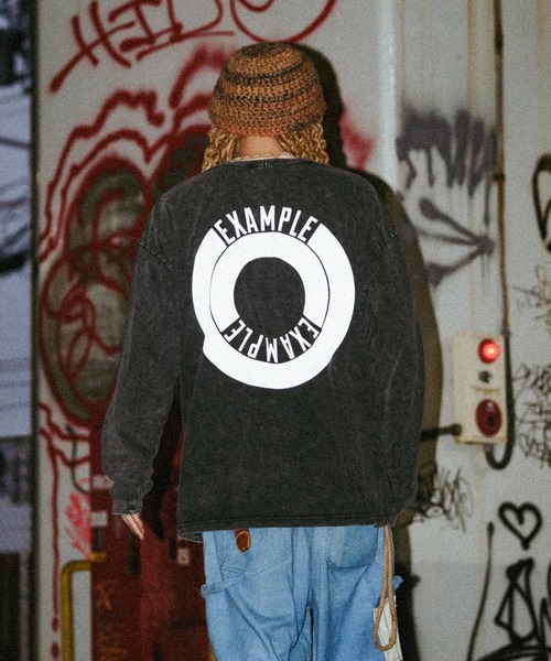 EXAMPLE（エグザンプル） tシャツ EXAMPLE ROUND LOGO L/S TEE メンズ