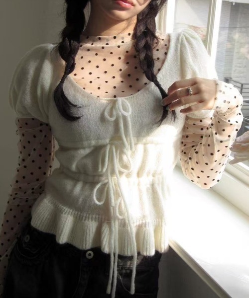 Achic（アシック） tシャツ 2点set ドット柄ハイネックトップス