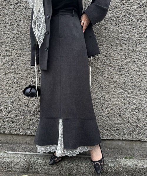 WILLFULLY（ウィルフリー） スカート hem lace slit mermaid SK