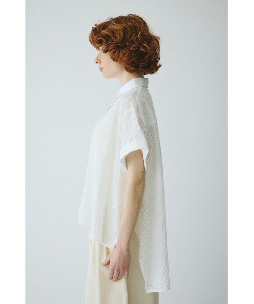 HeRIN.CYE ブラウス シャツ 半袖 Back long shirt バックロングシャツ