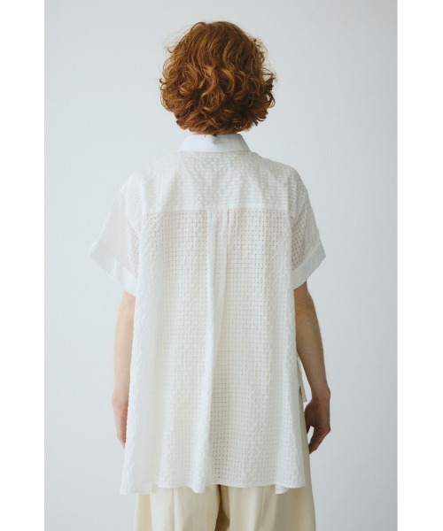 HeRIN.CYE ブラウス シャツ 半袖 Back long shirt バックロングシャツ