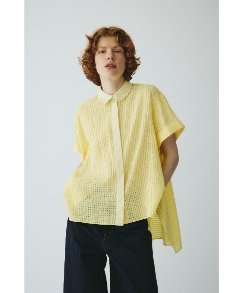 HeRIN.CYE ブラウス シャツ 半袖 Back long shirt バックロングシャツ