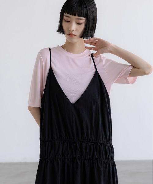 ワンピース カットワークレースキャミドレス 672166の画像