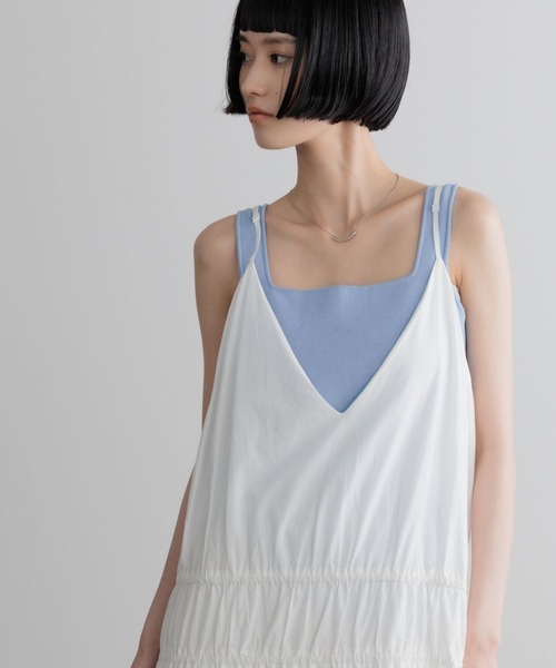 ワンピース カットワークレースキャミドレス 672166の画像