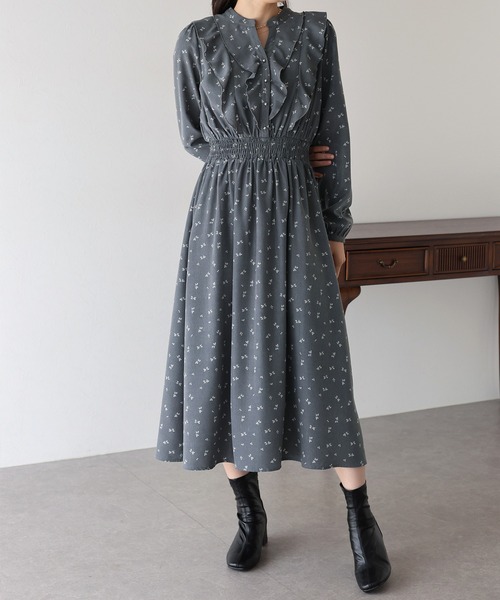 「BLUEEAST」 長袖ワンピース MEDIUM グレー レディース_画像4