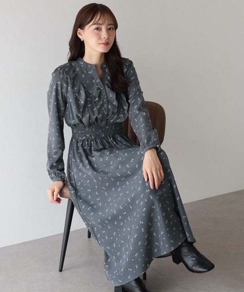 「BLUEEAST」 長袖ワンピース MEDIUM グレー レディース_画像6