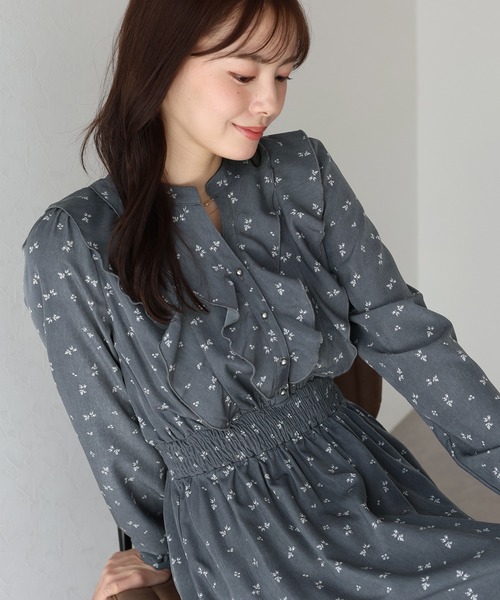 「BLUEEAST」 長袖ワンピース MEDIUM グレー レディース_画像8