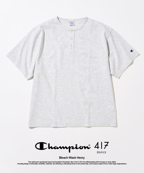 Champion（チャンピオン） ヘンリーネック tシャツ 417別注 Bleach