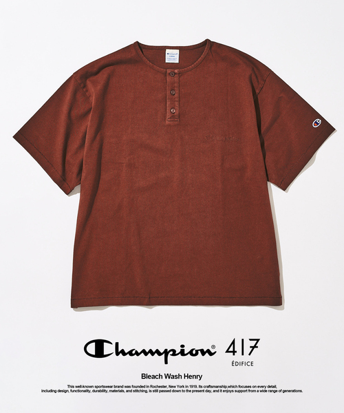 Champion（チャンピオン） ヘンリーネック tシャツ 417別注 Bleach