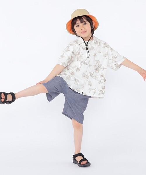 ブラウス シャツ SHIPS KIDS:100〜130cm /エンブロイダリー オープンカラー シャツ キッズ 子供服 男の子の画像