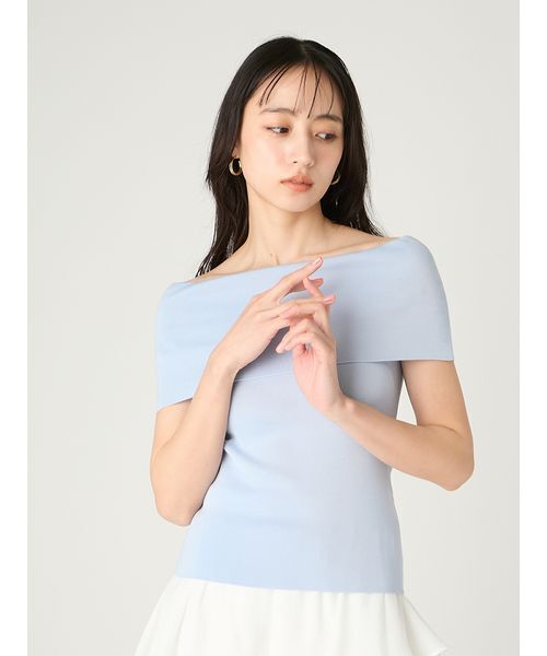 ニット セーター オフショルニットトップス／ウォッシャブル・UVカット・接触冷感 レディースの画像