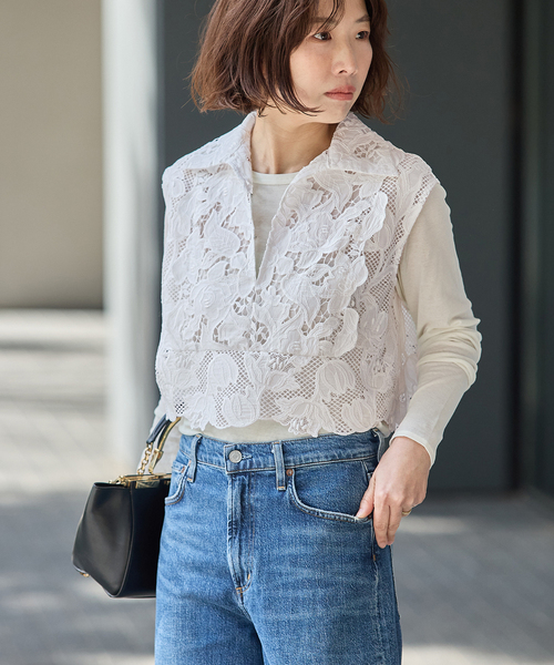 レースノースリーブブラウス journal standard L'essage（ジャーナルスタンダード レサージュ