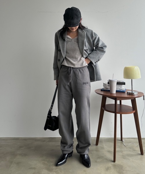 「SHAGGIE」 イージーパンツ FREE チャコールグレー レディース_画像8