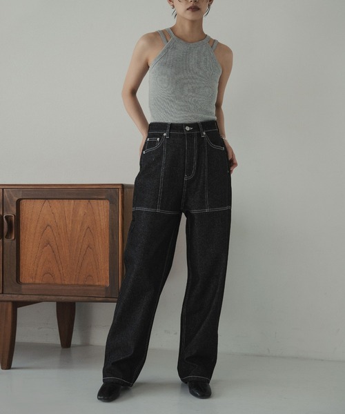 「hellam」 デニムパンツ SMALL ブラック レディース_画像3