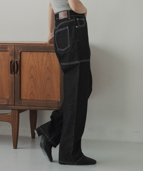 「hellam」 デニムパンツ SMALL ブラック レディース_画像4