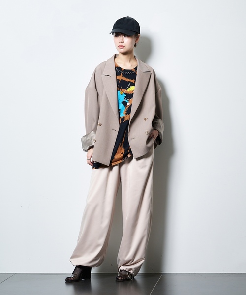 「CITYSHOP」 イージーパンツ 38 ネイビー レディース_画像3