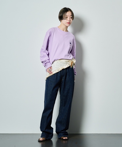 「CITYSHOP」 イージーパンツ 38 ネイビー レディース_画像8