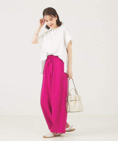 「abahouse mavie」 半袖ブラウス フリー ダークネイビー レディース_画像2