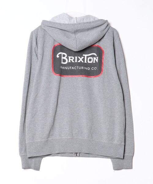 「BRIXTON」 ジップアップパーカー S グレー メンズ_画像2