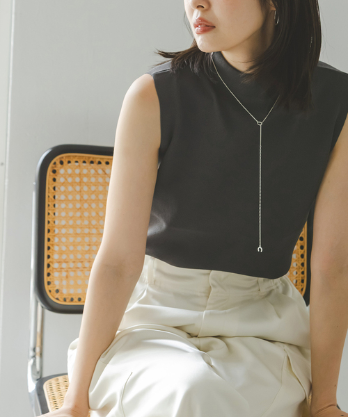 NOBLE ボトルネックスリーブレスニット NOBLE（ノーブル） ニット セーター 「追加・新色」「洗える」ボトル