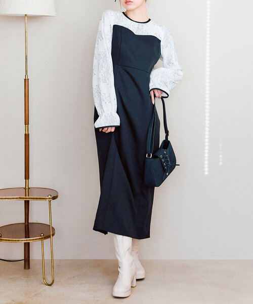 「OLIVE des OLIVE」 長袖ワンピース FREE ブラウン レディース_画像7