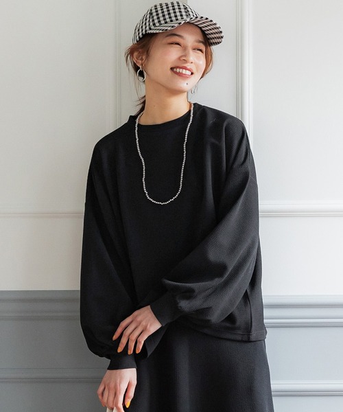 tシャツ ＼新色追加／エンボス加工バルーン袖トップス レディース | coca | 14