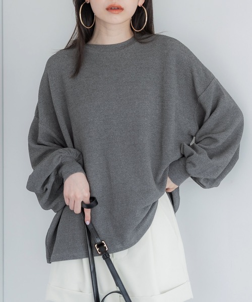 tシャツ ＼新色追加／エンボス加工バルーン袖トップス レディース | coca | 10